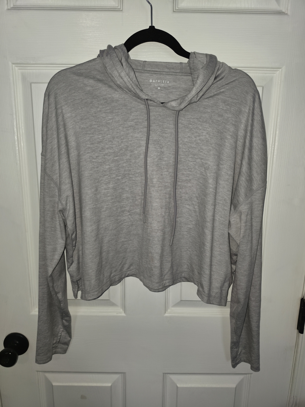 Athleta Heather Gray Cropped Hoodie